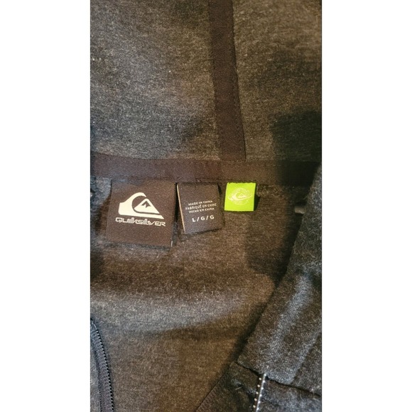 Quicksilver Mens Gray Hooded Sweatshirt Hoodie Half Zip Sz Large‎ - Picture 5 of 11